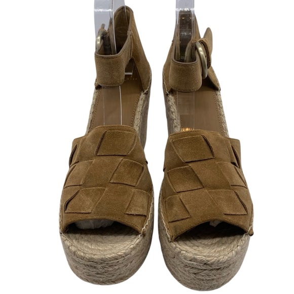 Marc Fisher Womens Shoes Adalla Sandals 10 Brown Wedge Espadrille Wedge Casual - Picture 6 of 13